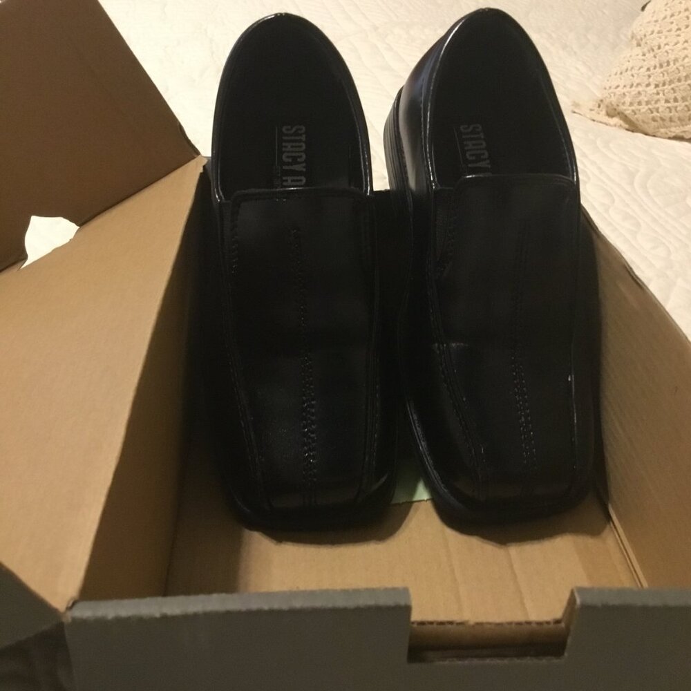 Boys Stacy Adams black dress shoes